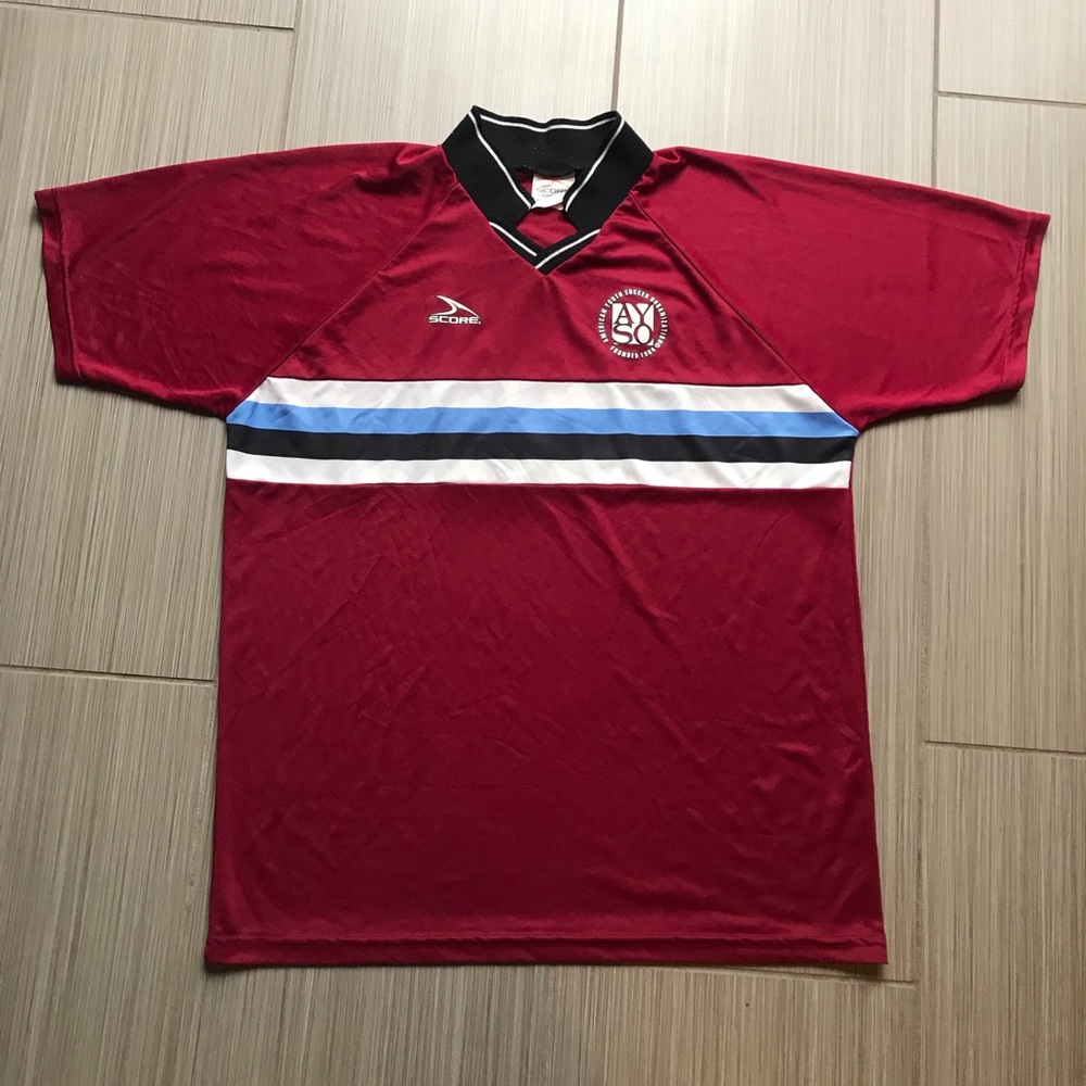 score by American youth soccer organization shirt